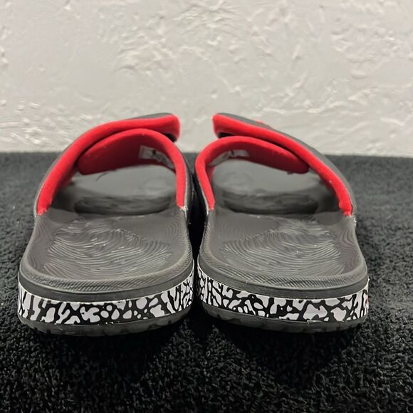 🔥🏀 Nike AIR JORDAN Hydro 3 Retro Slides Black/Cement/Red Men Sz 10 - EXCELLENT - Picture 7 of 13